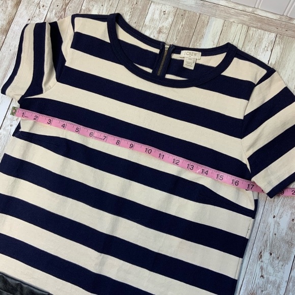 J. Crew faux leather pocket blue striped dress! - Picture 5 of 9